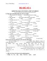 17 đề kiểm tra học kỳ II môn Anh văn khối 9