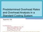 Appendix 10A: Predetermined Overhead Rates and Overhead Analysis in a Standard Costing System
