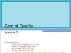 Appendix 2B: Cost of Quality