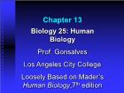 Bài giảng Biology 25: Human Biology - Chapter 13