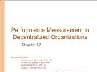 Bài giảng Chapter 12: Performance Measurement in Decentralized Organizations