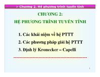 Bài giảng Chương 2: Hệ phương trình tuyến tính