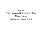 Bài giảng Financial Markets - Lecture 2: The Universal Principle of Risk Management