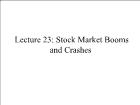 Bài giảng Financial Markets - Lecture 23: Stock Market Booms and Crashes
