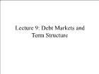 Bài giảng Financial Markets - Lecture 9: Debt Markets and Term Structure