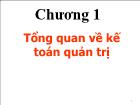 Bài giảng Kế toán quản trị - Chương 1: Tổng quan về kế toán quản trị