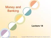Bài giảng Money and Banking - Lecture 14