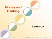 Bài giảng Money and Banking - Lecture 26