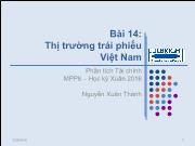 Bài giảng Phân tích Tài chính MPP8 - Bài 14: Thị trường trái phiếu Việt Nam