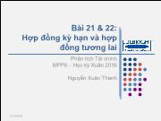 Bài giảng Phân tích Tài chính MPP8 - Bài 21 & 22: Hợp đồng kỳ hạn và hợp đồng tương lai