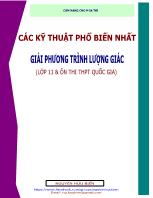 Các kỹ thuật phổ biến nhất giải phương trình lượng giác (lớp 11 & ôn thi THPT quốc gia)