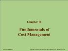 Chapter 10: Fundamentals of Cost Management