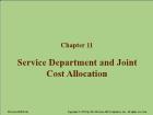 Chapter 11: Service Department and Joint Cost Allocation