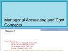 Chapter 2: Managerial Accounting and Cost Concepts