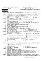 Đề thi thử đại học môn thi: Vật lý - Mã đề 212