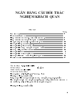 Ngân hàng câu hỏi trắc nghiệm khách quan Vật lý 10 BT THPT