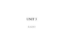 Unit 3 Radio - Week 1