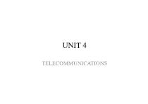 Unit 4 Telecommunications - Week 1