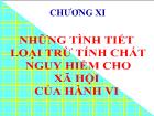 Chương XI: Những tình tiết loại trừ tính chất nguy hiểm cho xã hội của hành vi