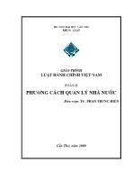 Giáo trình môn Luật hành chính Việt Nam - Phần II: Phương cách quản lý nhà nước