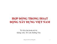 Hợp đồng trong hoạt động xây dựng Việt Nam