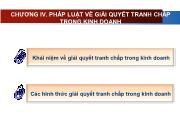 Luật cạnh tranh - Chương IV. Pháp luật về giải quyết tranh chấp trong kinh doanh