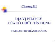 Luật ngân hàng và chứng khoán - Chương 03. Địa vị pháp lý của tổ chức tín dụng