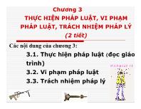 Luật ngân hàng và chứng khoán - Chương 3: Thực hiện pháp luật, vi phạm pháp luật, trách nhiệm pháp lý