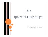 Luật pháp - Bài 9: Quan hệ pháp luật