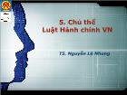 Luật pháp - Chủ thể Luật Hành chính Việt Nam