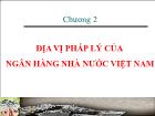 Luật pháp - Chương 02: Địa vị pháp lý của ngân hàng nhà nước Việt Nam