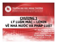 Luật pháp - Chương 1: Lý luận mác – lênin về nhà nước và pháp luật