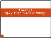 Luật pháp - Chương 2: Địa vị pháp lý doanh nghiệp