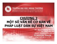 Luật pháp - Chương 2: Một số vấn đề cơ bản về pháp luật dân sự Việt Nam