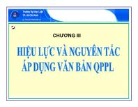 Luật pháp - Chương III: Hiệu lực và nguyên tắc áp dụng văn bản QPPL