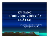 Luật pháp - Kỹ năng nghe - Đọc - hỏi của luật sư