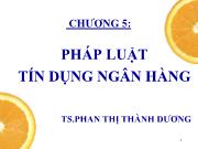 Luật tài chính - Chương 5: Pháp luật tín dụng ngân hàng