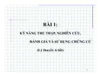 Pháp luật về doanh nghiệp - Bài 1: Kỹ năng thu thập, nghiên cứu, đánh giá và sử dụng chứng cứ