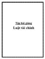 Tập bài giảng Luật tài chính