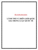 Đề cương bài giảng Lãnh thổ và biên giới quốc gia trong luật quốc tế