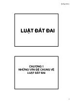 Luật đất đai - Chương 1: Những vấn đề chung về luật đất đai