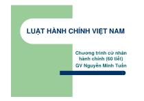 Luật hành chính Việt Nam - Chương I: Khái quát chung về Luật Hành chính Việt Nam