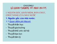 Luật hành chính Việt Nam - Chương I: Lý luận chung về nhà nước