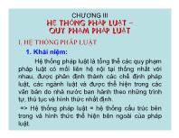 Luật hành chính Việt Nam - Chương III: Hệ thống pháp luật – Quy phạm pháp luật