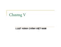 Luật hành chính Việt Nam - Chương V: Luật hành chính Việt Nam