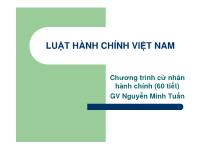 Luật hành chính Việt Nam - Chương V: Xét xử hành chính ở Việt Nam