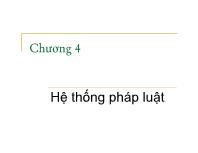 Luật học - Chương 4: Hệ thống pháp luật