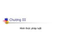 Luật học - Chương III: Hình thức pháp luật