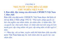 Luật học - Chương X: Nhà nước cộng hòa xã hội chủ nghĩa Việt Nam