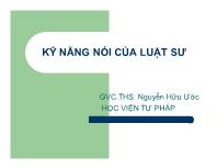 Luật học - Kỹ năng nói của luật sư